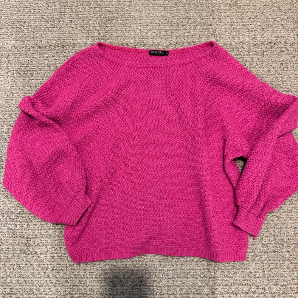 Nasty Gal Pink Crew Neck Sweater